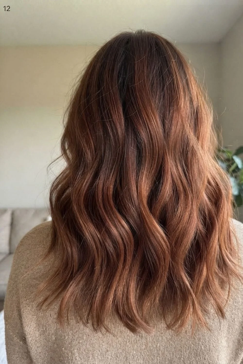 Earthy cowboy copper brunette with muted cinnamon warmth